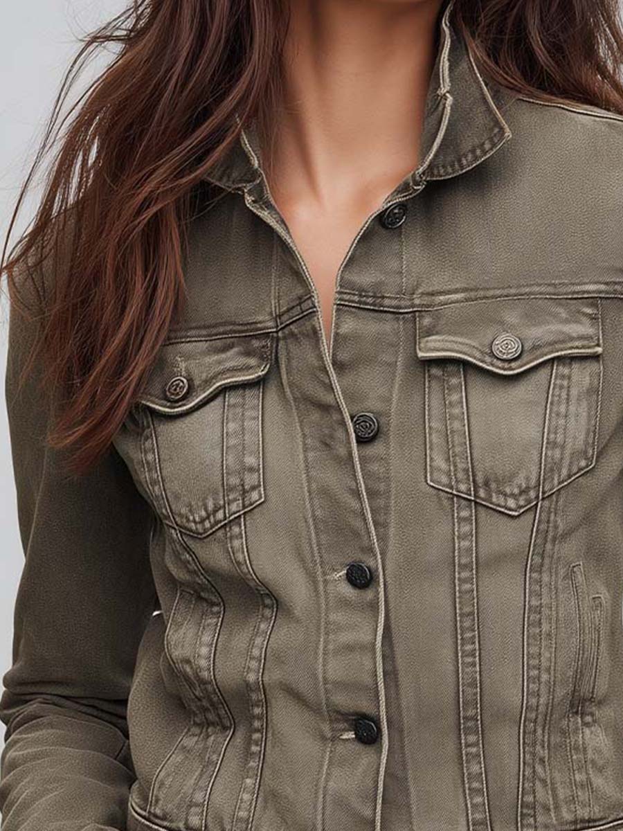 Structured Vintage-Wash Denim Jacket