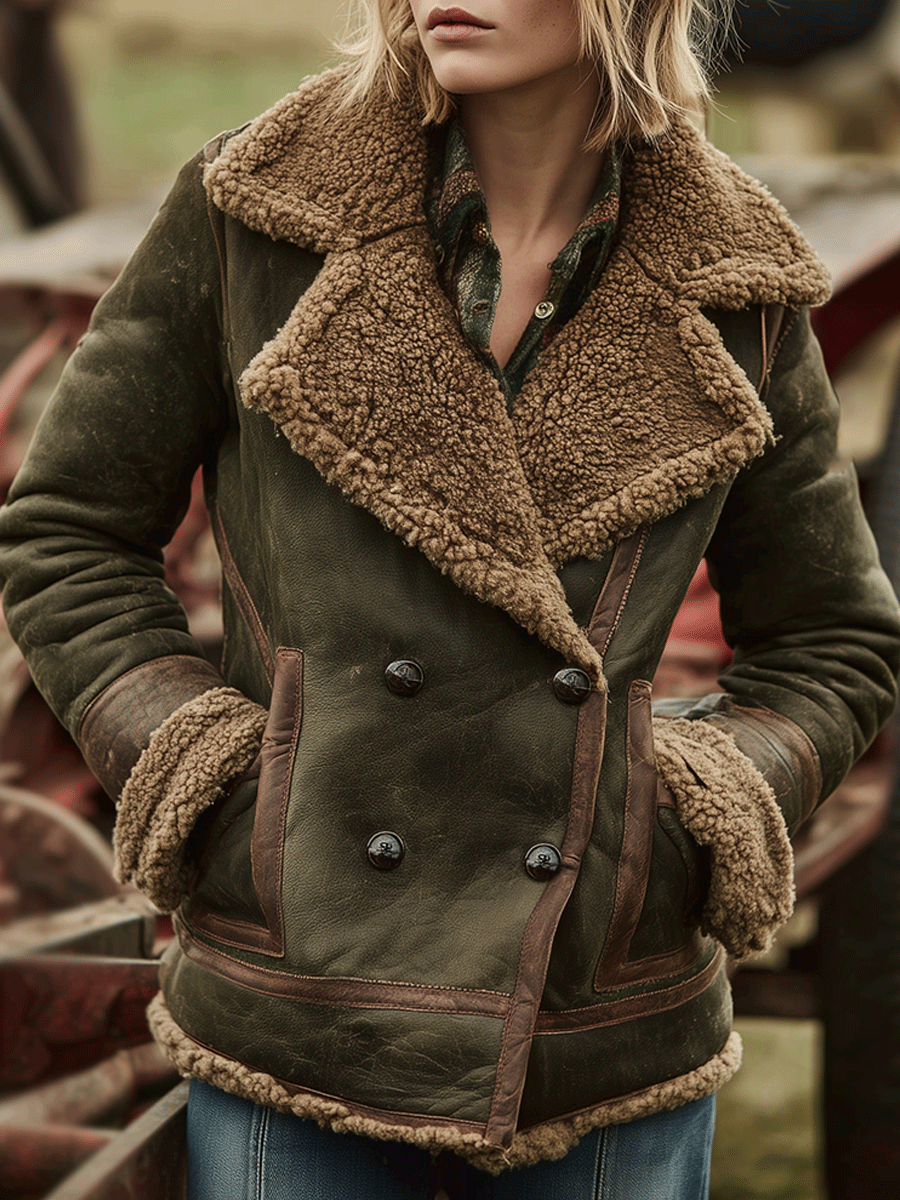 Retro Olive Green Explorer Warm Jacket