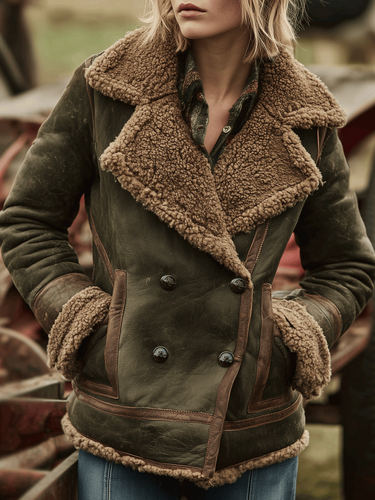 Retro Olive Green Explorer Warm Jacket