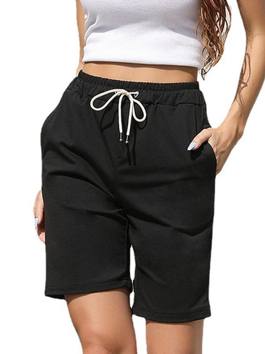 Elastic Drawstring Cropped Shorts 96816565YM