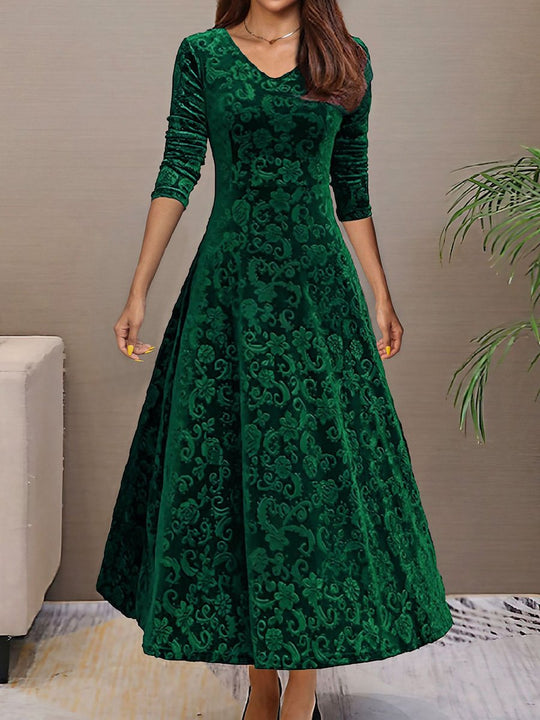 Elegant Velvet Midi Dress