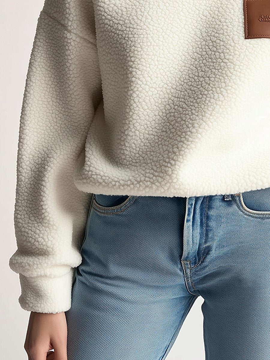 Women's Casual Sherpa Zipper Turtleneck Sweatshirt