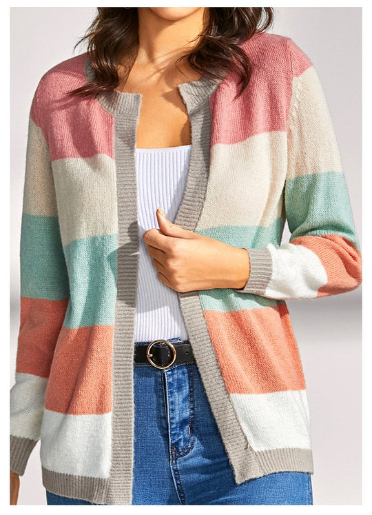 Colorblock Temperament Long Sweater