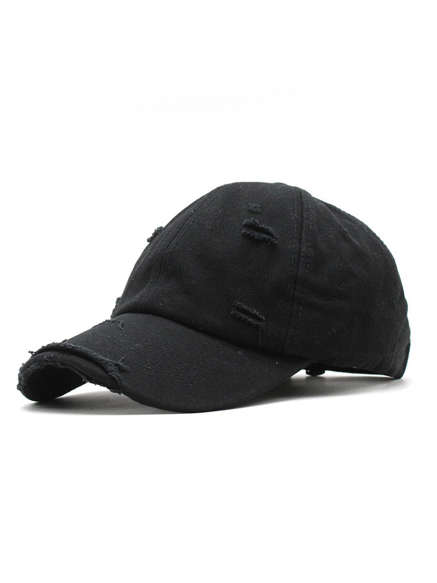 Retro All-match Distressed Hole Baseball Cap