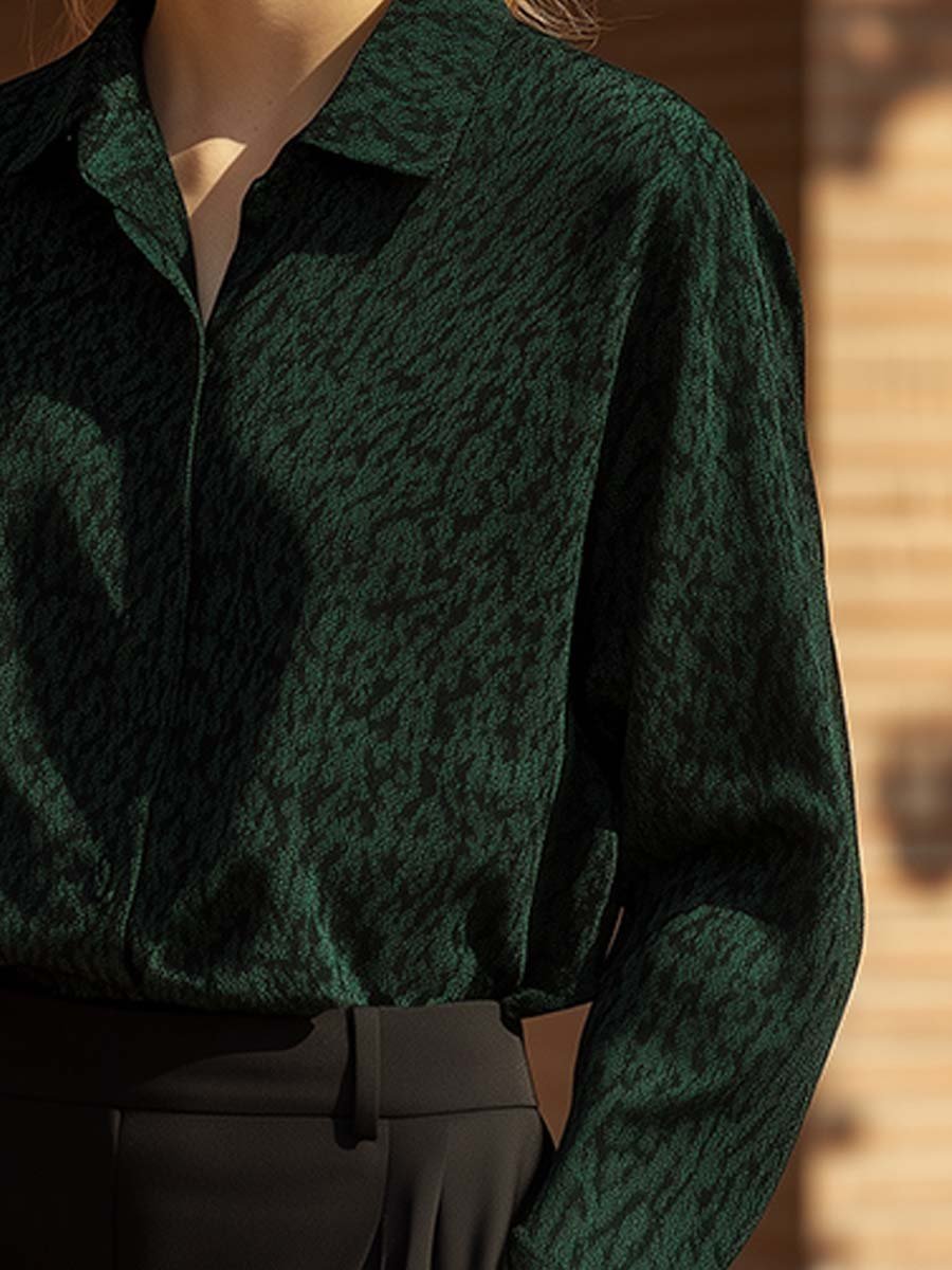 Forest Green Luxe Textured Shirt