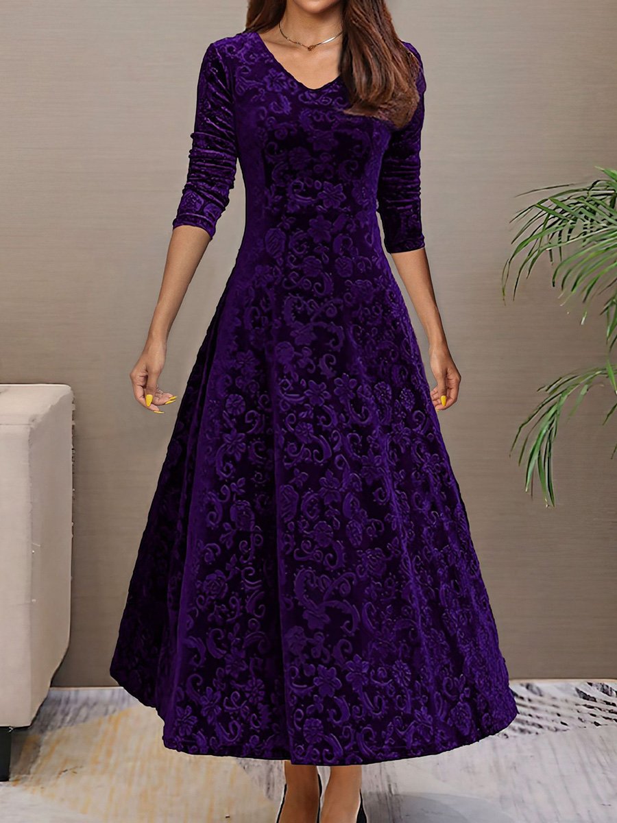 Elegant Velvet Midi Dress