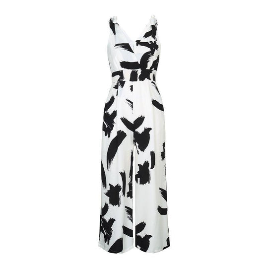 Sleeveless Brush Print Jumpsuit 18859005YM