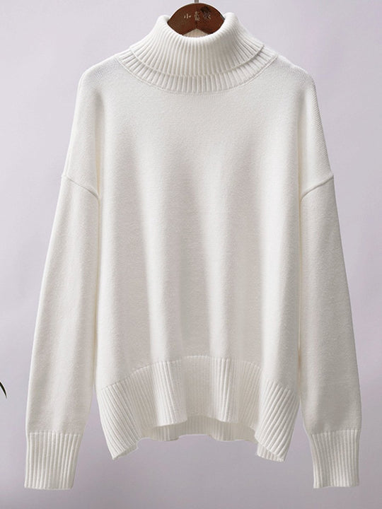 Turtleneck Loose Classic Versatile Solid Color Pullover Sweater