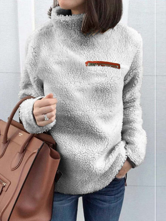 Women's Sherpa Zipper Turtleneck Sweatshirt