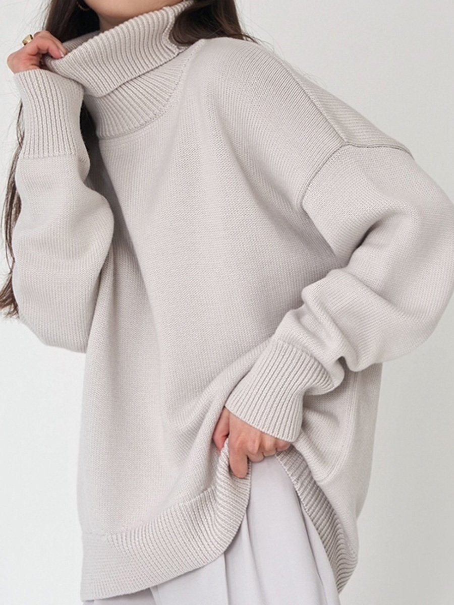 Turtleneck Loose Classic Versatile Solid Color Pullover Sweater