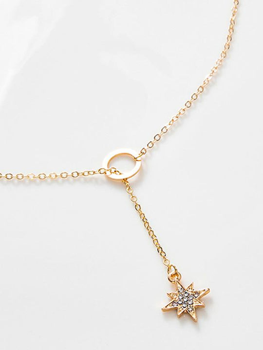 Elegant and Simple Design Eight-pointed Star Necklace