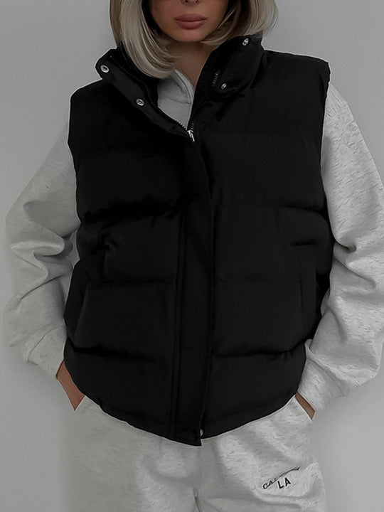 Fashion Outerwear Sleeveless Hooded Cotton Waistcoat