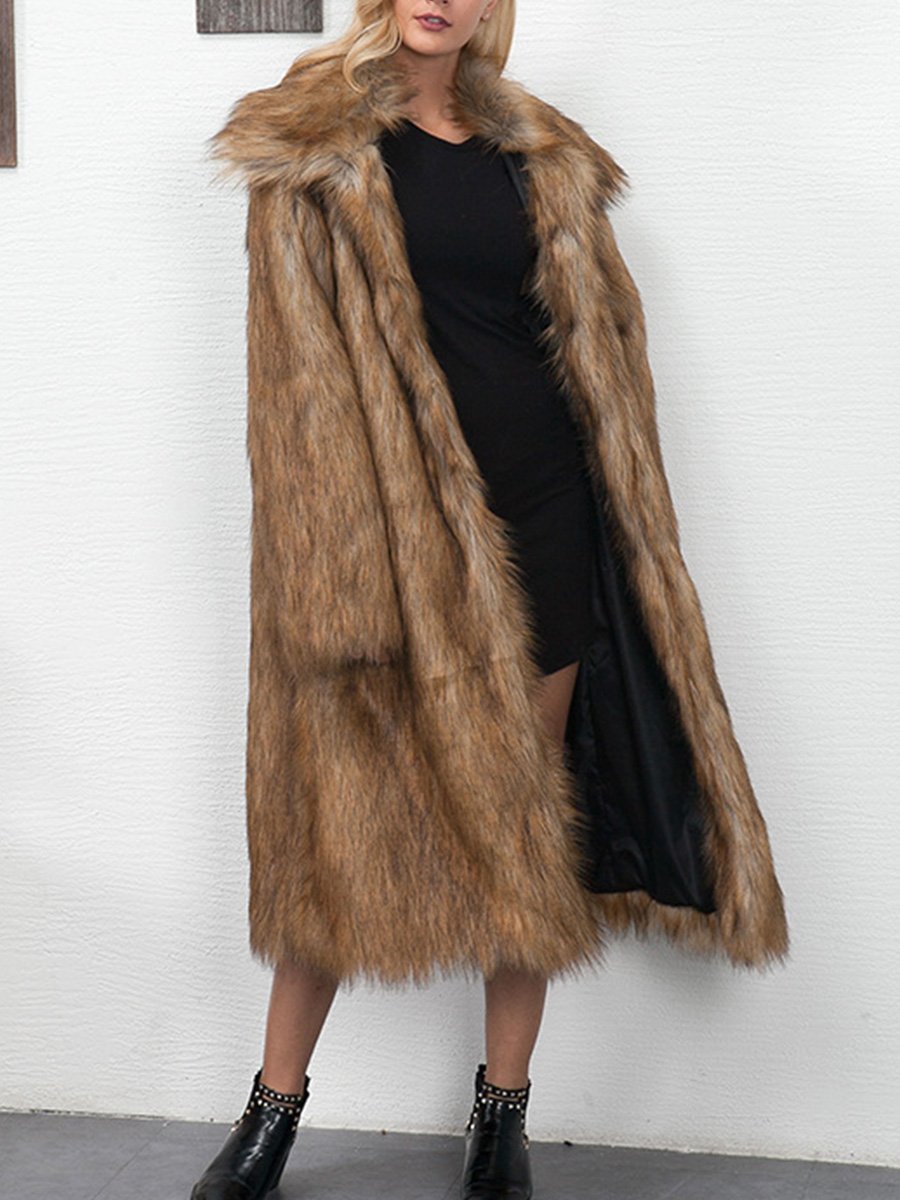 Thickened Warm Faux Fur Long Coat