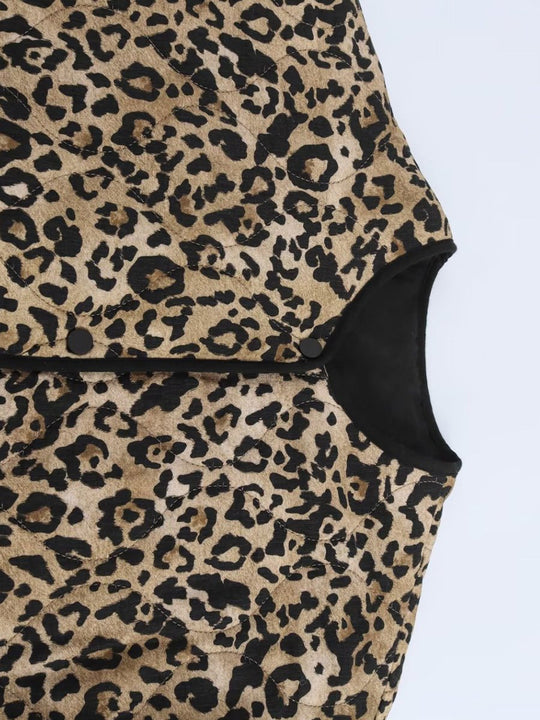 Fashionable Leopard Print Cotton Jacket