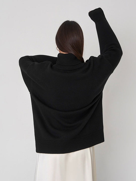 Turtleneck Loose Classic Versatile Solid Color Pullover Sweater