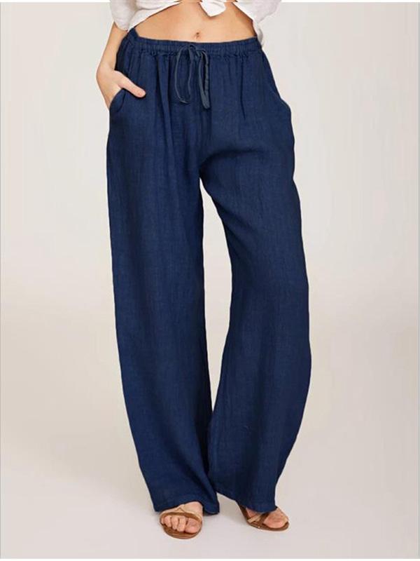 Loose Cotton and Linen Casual Trousers