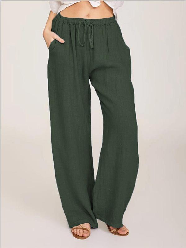 Loose Cotton and Linen Casual Trousers