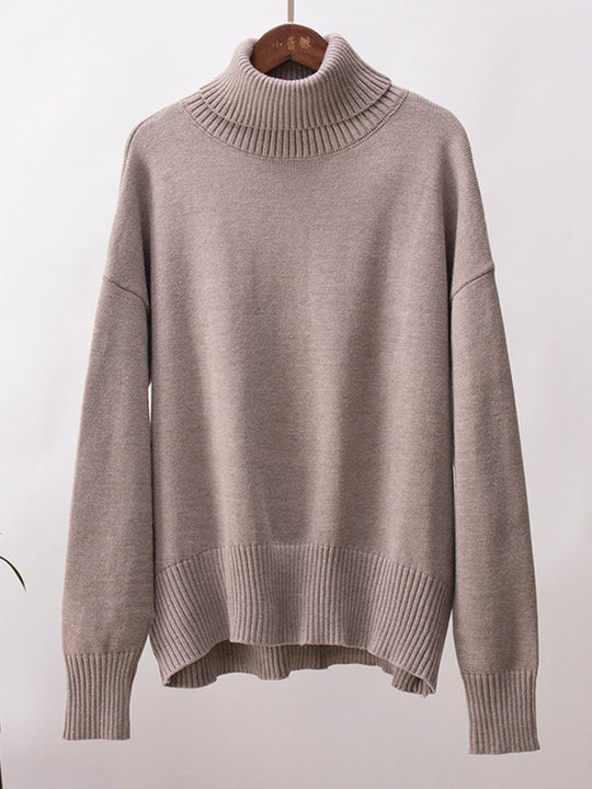 Turtleneck Loose Classic Versatile Solid Color Pullover Sweater