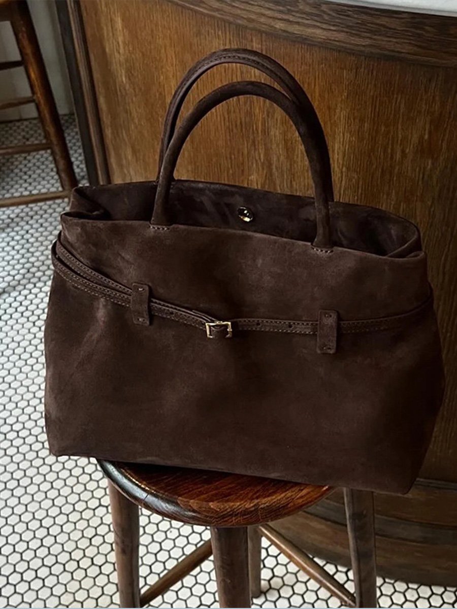 Commuter Brushed Suede Belt Buckle Tote