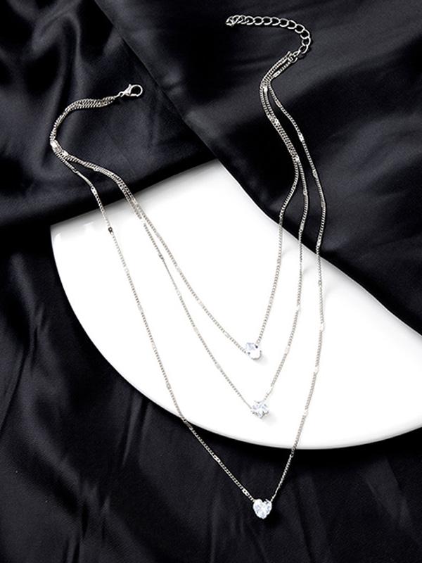 Fashionable and Simple Multi-layered Five-pointed Star Love Water Drop Necklace