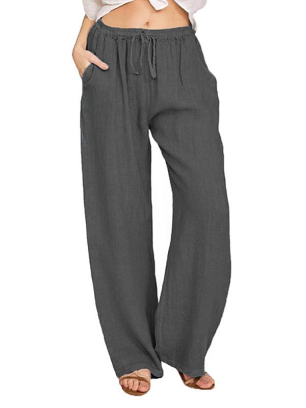 Loose Cotton and Linen Casual Trousers