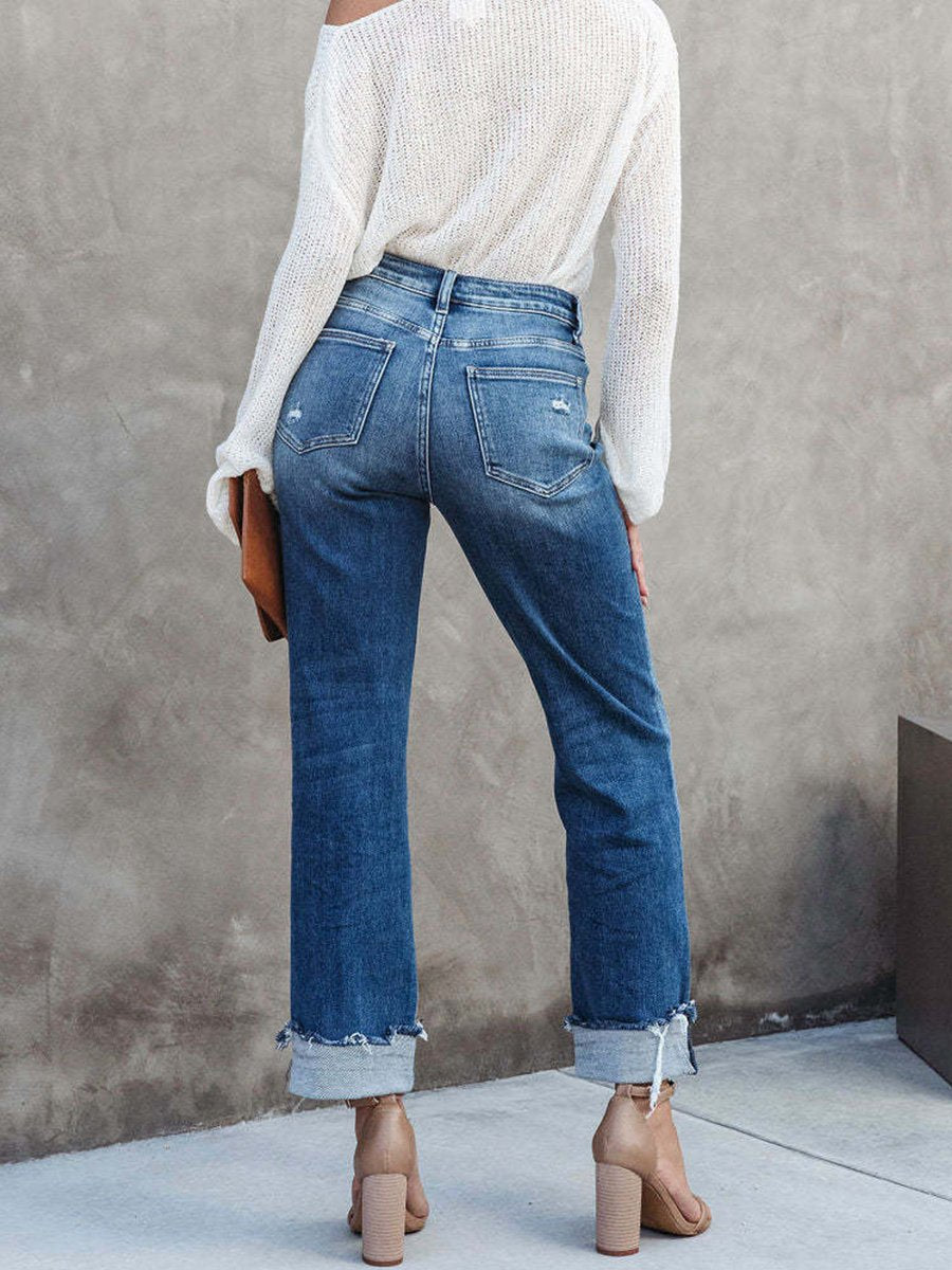 Urban Casual Washed Straight Jeans