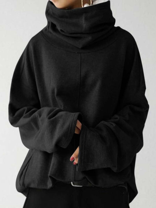 Women's Oversize Casual Long-sleeved Turtleneck Sweatshirt