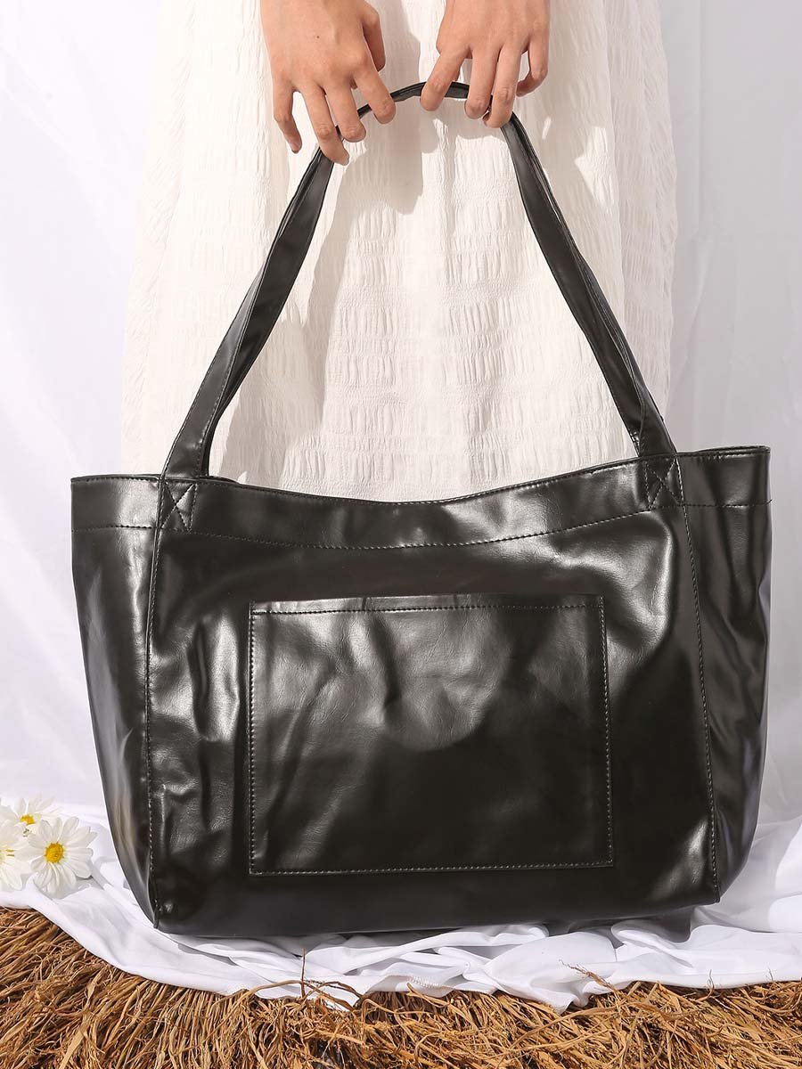 Vintage Waxed Leather Large Capacity Tote Bag