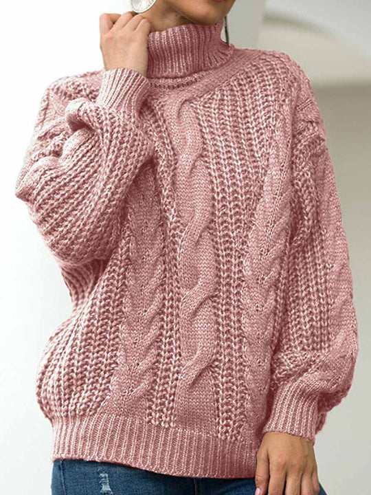 Thick Twist Turtleneck Knitted Sweater