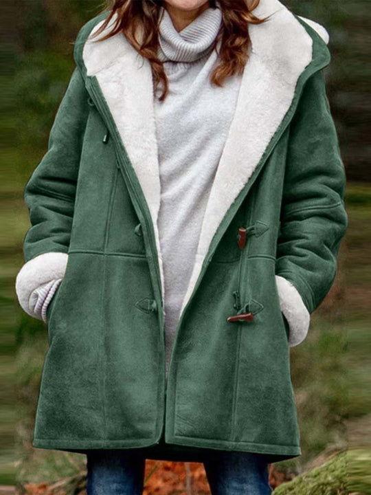 Women's Fleece Collar Pocket Coat