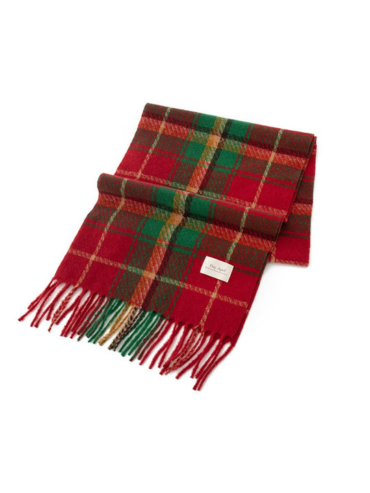 Christmas Plaid Warm Cashmere Tassel Scarf