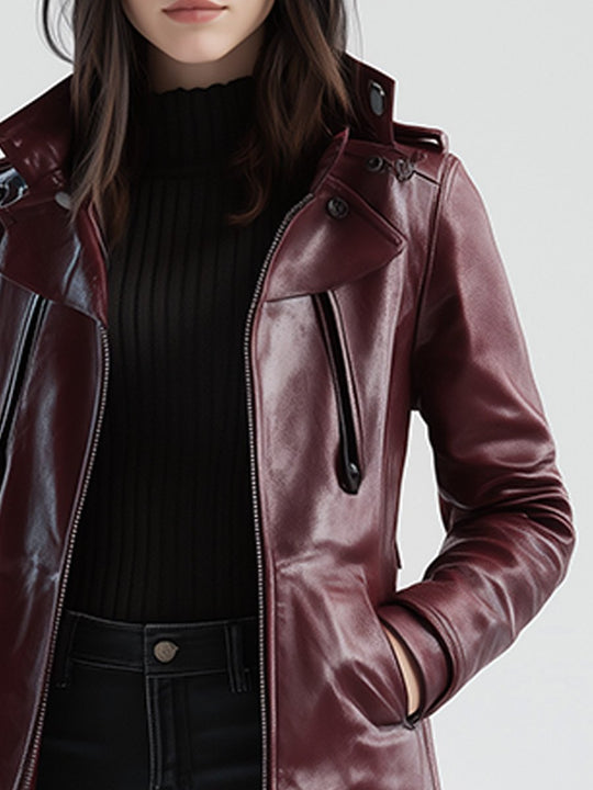 Casual Retro Loose Warm Long Leather Jacket