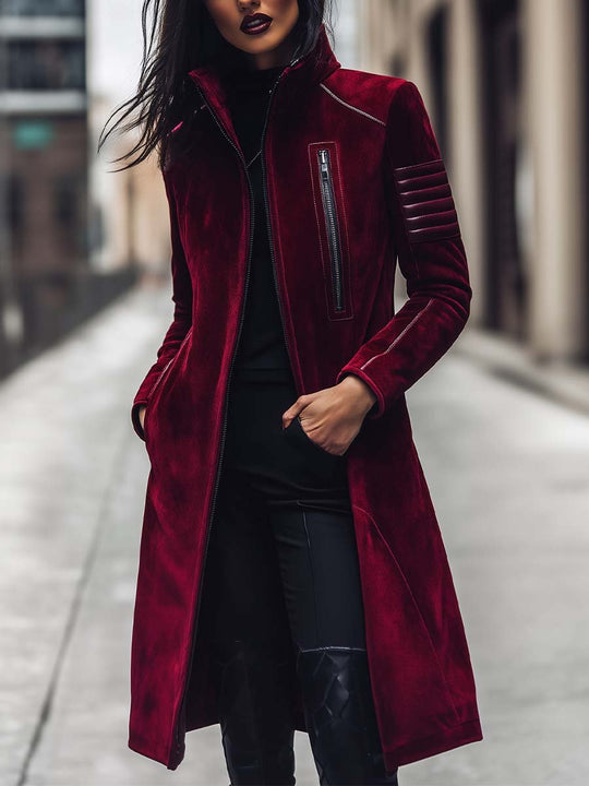 Women's Vintage Leather Suede Coat