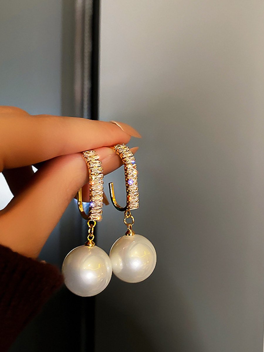 925 Silver Needle Simple Fashion Pearl Earrings