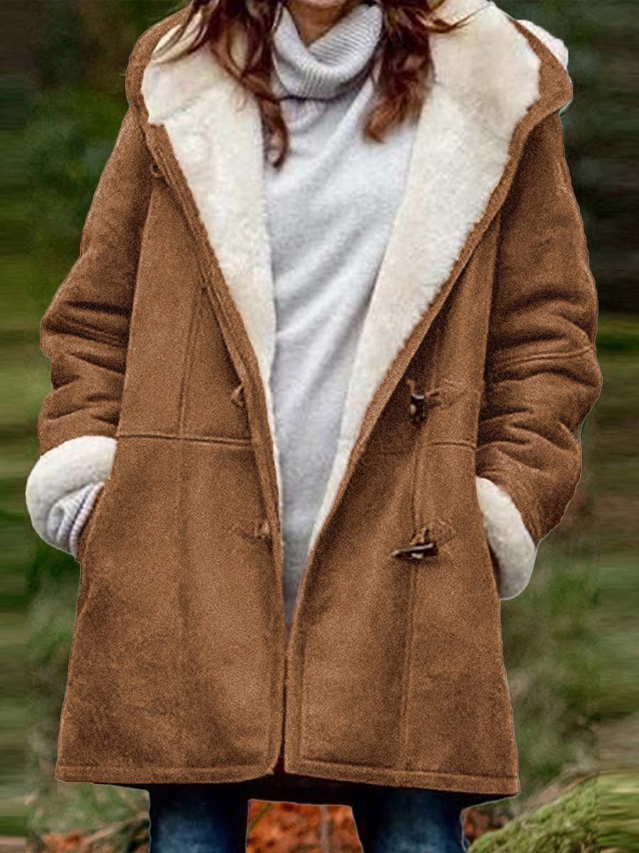 Women's Fleece Collar Pocket Coat