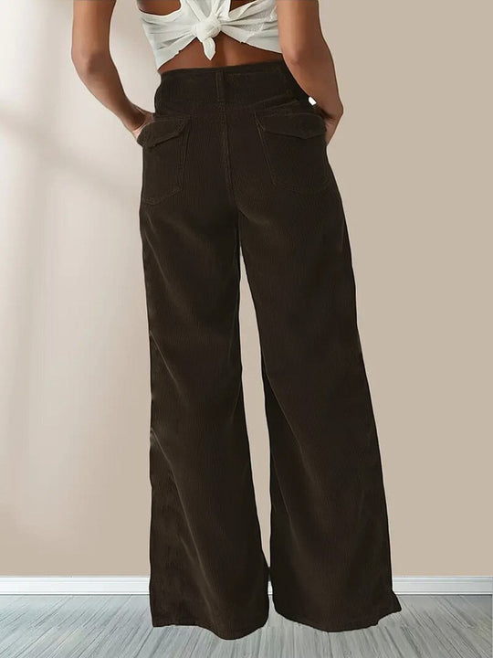 High Waist Slim Casual Drape Straight Pants