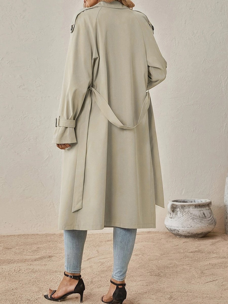 Women's Elegant Double-breasted Long Trench Coat