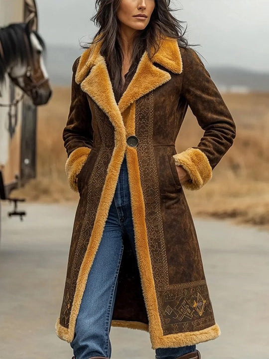 Western Denim Retro Coat Plush Autumn And Winter Warm Coat