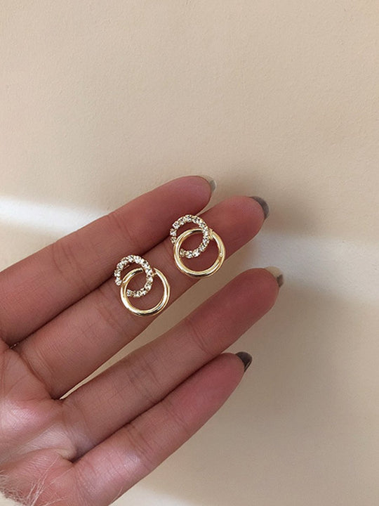 Delicate Rhinestone Hoop Earrings