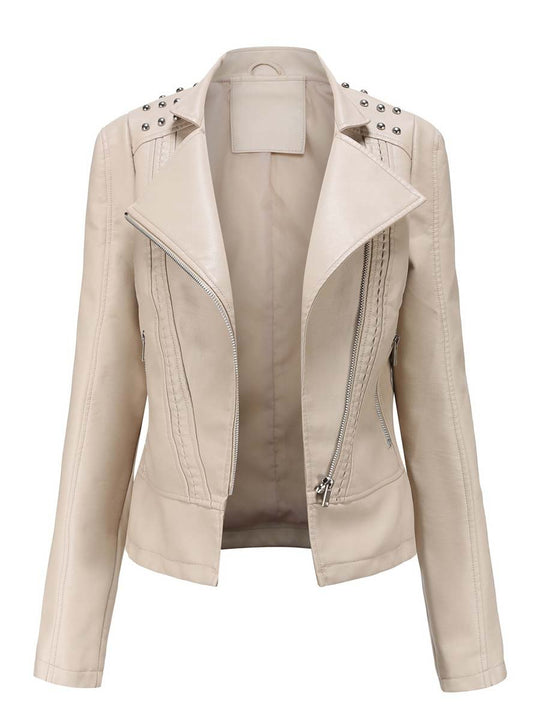 Women's Vintage Studded Biker Jacket