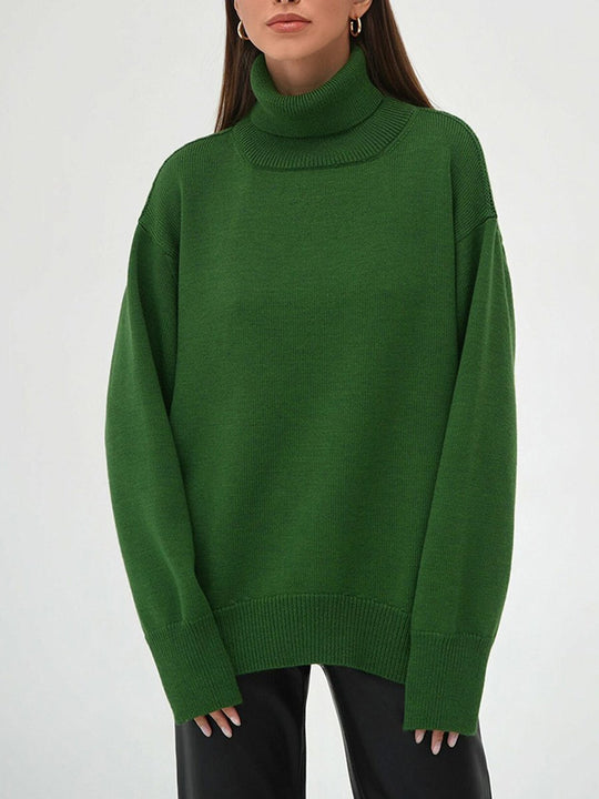 Turtleneck Loose Classic Versatile Solid Color Pullover Sweater