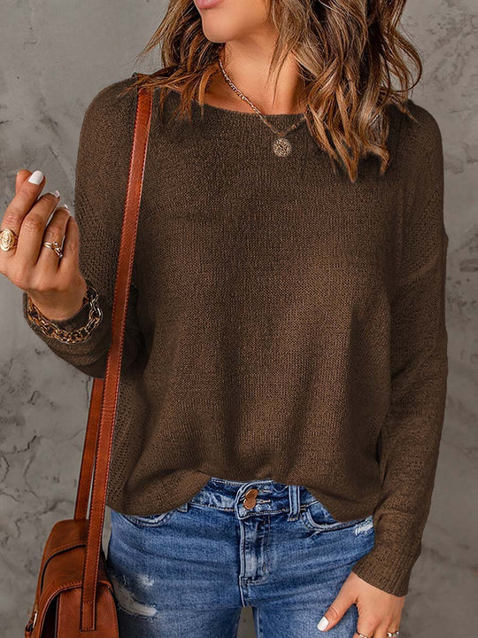 Women's Round Neck Long Sleeve Sweater