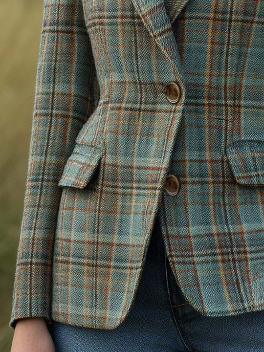 Women's Retro Plaid Blazer