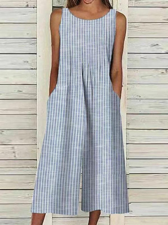 Casual Loose Striped Jumpsuit