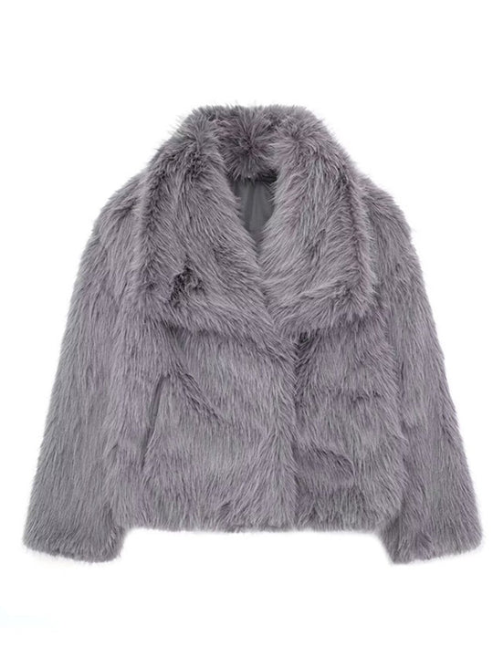 Fashion Lapel Fox Fur Coat