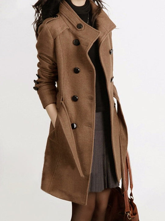 Fashion Slim Fit Wool Midi Coat