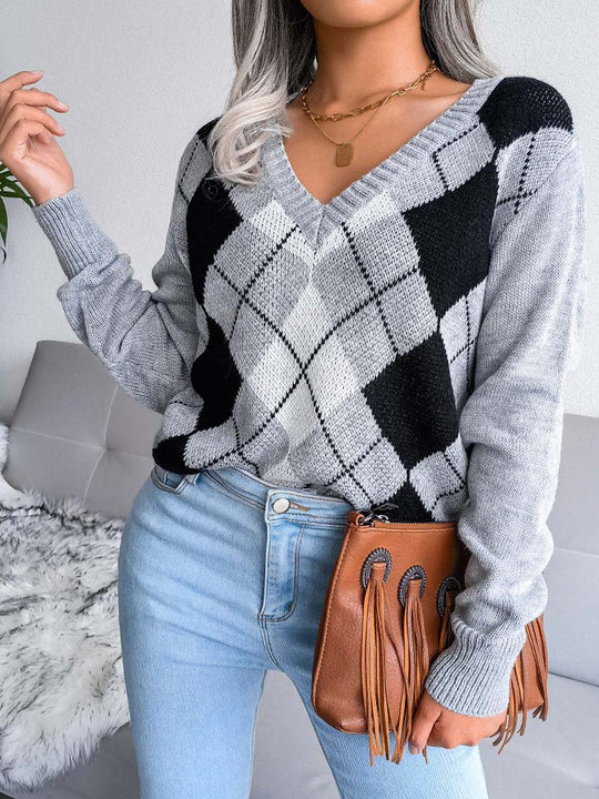 Classic Diamond Casual Sweater