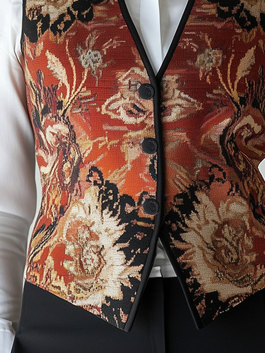 Vintage-Inspired Tapestry Waistcoat