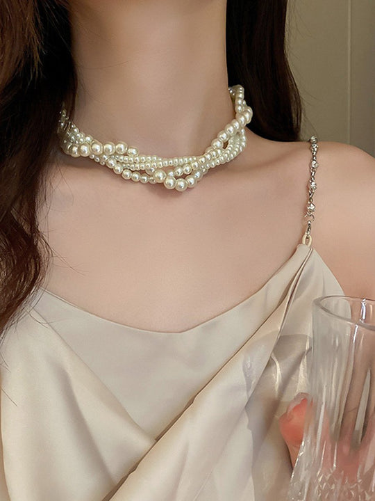 Multi-layered Baroque Pearl Vintage Necklace