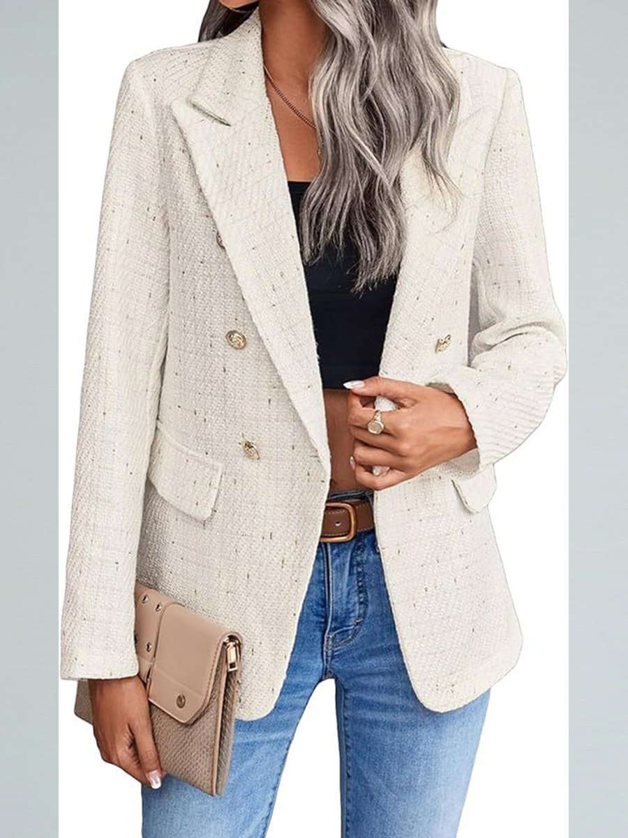 Fashionable Casual Tweed Blazer